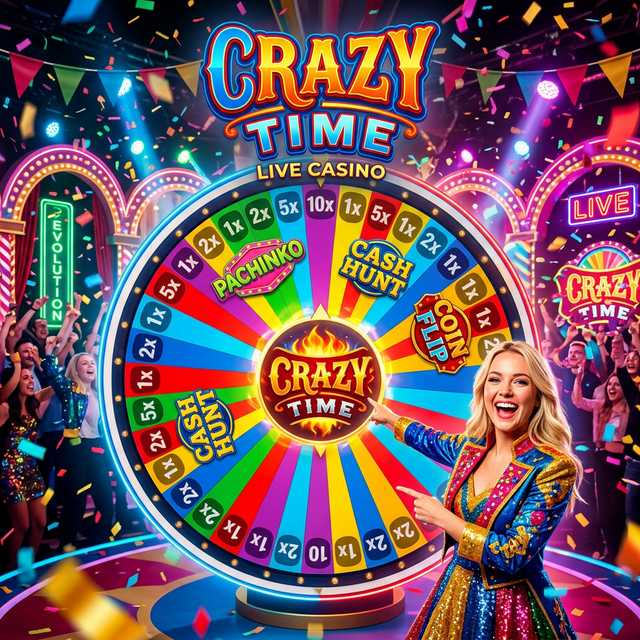 Crazy Time — Evolution Gaming game show con multiplicadores